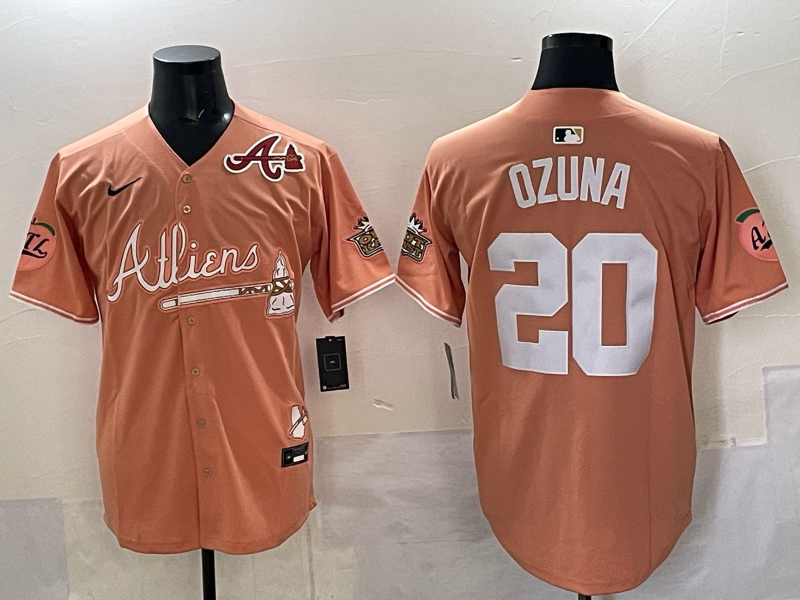 Men Atlanta Braves #20 Ozuna orange 2025 Nike MLB Jersey style 025